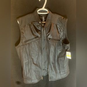 I.N.C OTW Vest Deep Black Non Leather Size M